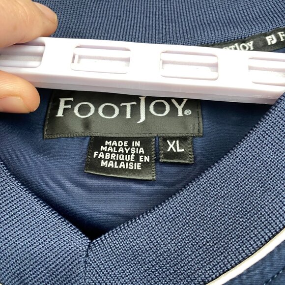 Footjoy FJ Golf Windbreaker Mens XL Blue V-Neck Short Sleeve Performance Sports - Picture 8 of 12